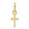 14K Yellow Gold Cross Charm Pendant Religious Jewelry 14 X 5mm